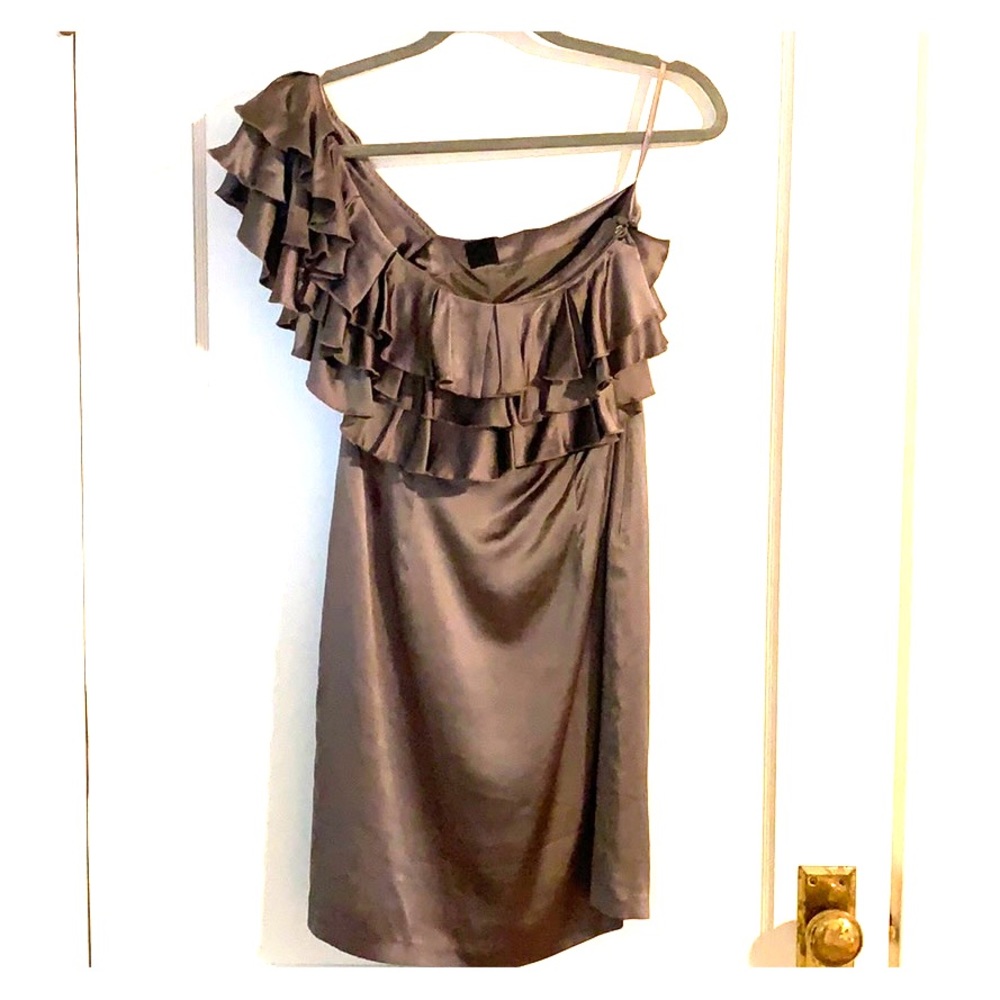 Grey silk cocktail dress